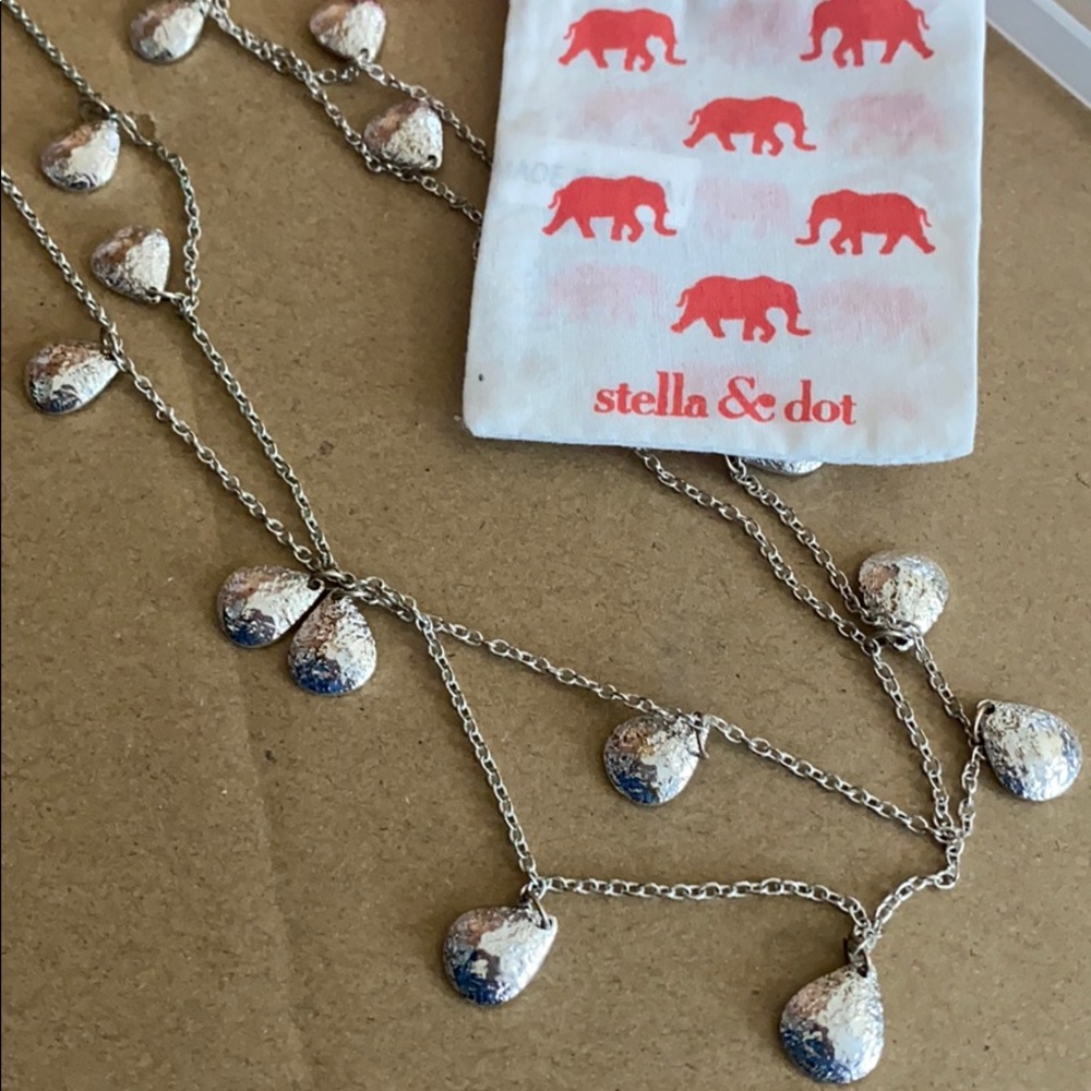 Stella & Dot Long Silver Necklace